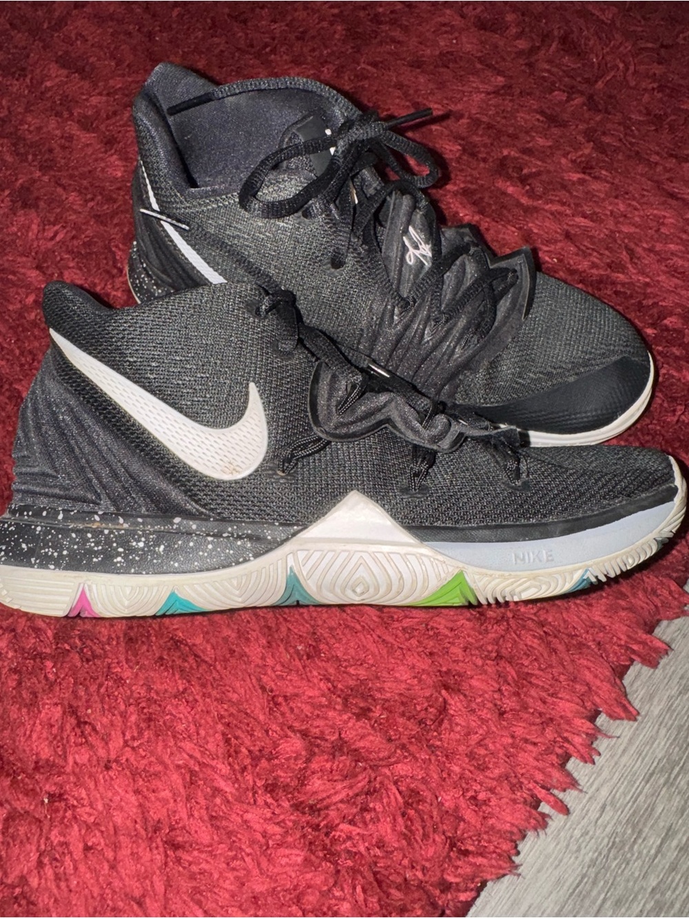 Nike Kids Black High-Top Sneakers with Multicolor Outsole